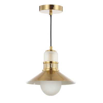 Colin 9.75" Brass Gold Adjustable LED Glass Globe Pendant