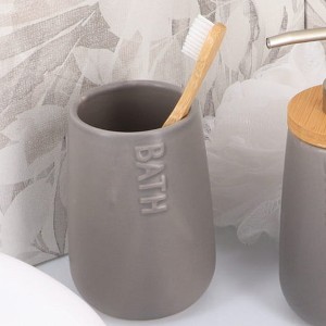Evideco French Home Goods Modern Dolomite Bathroom Tumbler – Versatile 15 oz Toothbrush Holder, Makeup Brush Cup and Countertop Organizer - 1 of 4