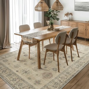 ABYNOW Area Rug Vintage Washable – Non-Slip, Low-Pile Chenille Rug for Living Room, Bedroom & Dining Room - 1 of 4