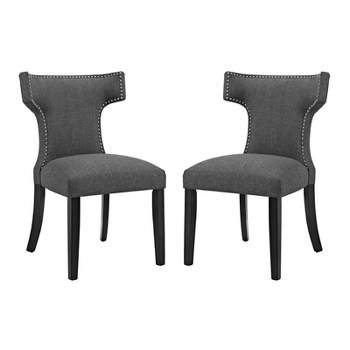 Set of 2 Curve Dining Side Chair Fabric - Modway