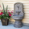 Sunnydaze Lovely Lily Polyresin Flat Back Pedestal Outdoor Wall Fountain for the Patio, Deck, or Yard - 37.5" - Gray - 2 of 4