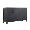 ORRD Farmhouse 4-Door Accent Cabinet – Rustic Storage Sideboard with Natural Finish - 3 of 4