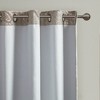 Knitted Jacquard Paisley Total Blackout Grommet Top Curtain Panel, Heavy Textured Temperature Control Curtain for All Seasons - 3 of 4