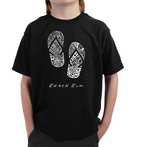 LA Pop Art Boy's Word Art T-shirt - BEACH BUM - 1 of 4