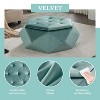 KWPZQEB Polygon Ottoman with Storage, Button Tufted Velvet Footrest, Modern Diamond Ottoman with Upholstered for Living Room, Bedroom, Entryway - 4 of 4