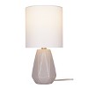 Cresswell Lighting 17" Ceramic Table Lamp White: Gourd Shape, Linen Drum Shade, No Assembly Required - 2 of 4