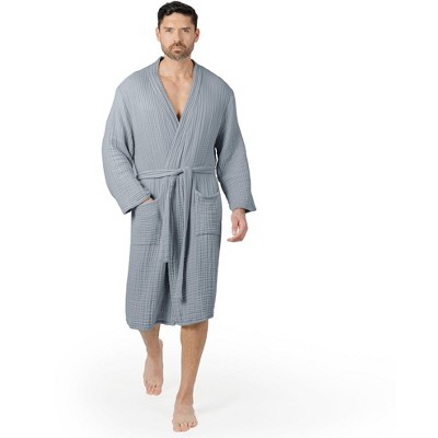 Adult Muslin Bathrobe 100% Cotton Robe with 4-Layer Absorbent Muslin Fabric By Comfy Cubs
