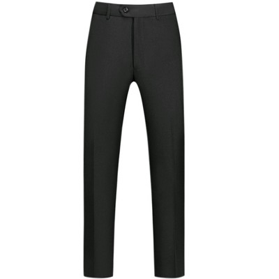 Lars Amadeus Men's Slim Fit Flat Front Office Business Suit Trousers