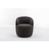 360° Swivel Accent Armchair, Barrel Chair With Black Powder Coating Metal Base-ModernLuxe - 4 of 4