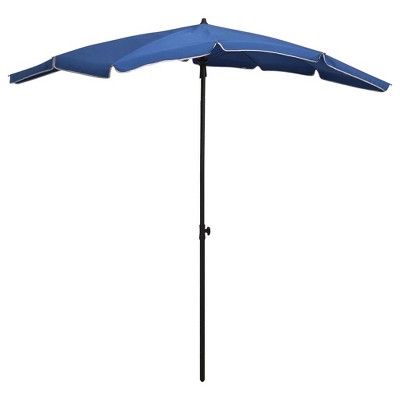 vidaXL Garden Parasol with Pole 78.7"x51.2" Azure Blue
