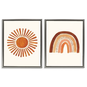 Stupell Industries Orange Sun Patterned Rainbow Boho, 31" x 25" - 1 of 4