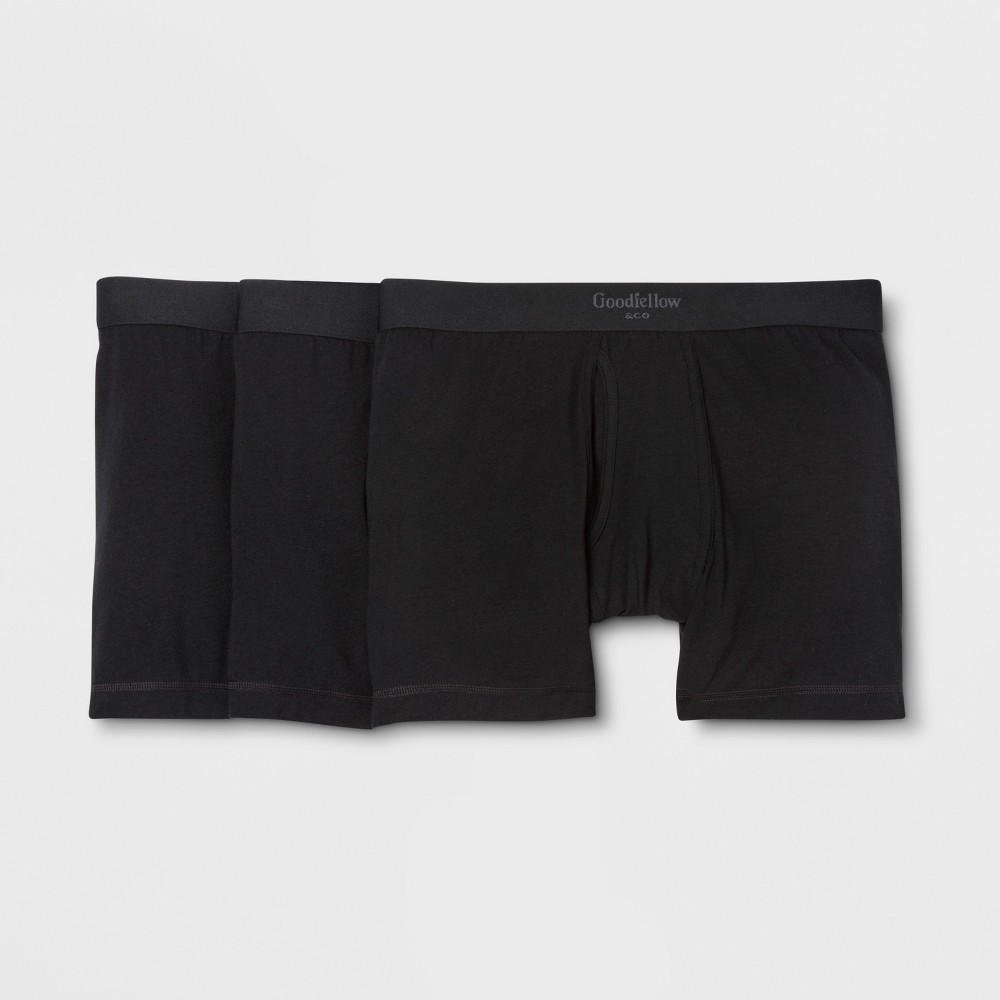 Men's Premium Knit 3pk Boxer Briefs - Goodfellow & Co Black L, Size: Large was $18.99 now $9.99 (47.0% off)