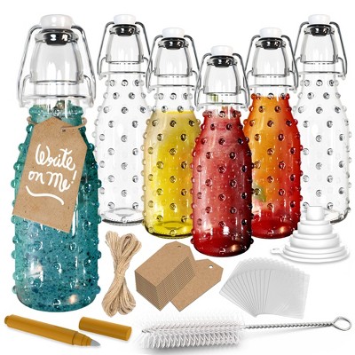 Nevlers 8.5 oz Dotted Round Swing Top Glass Bottle Set
