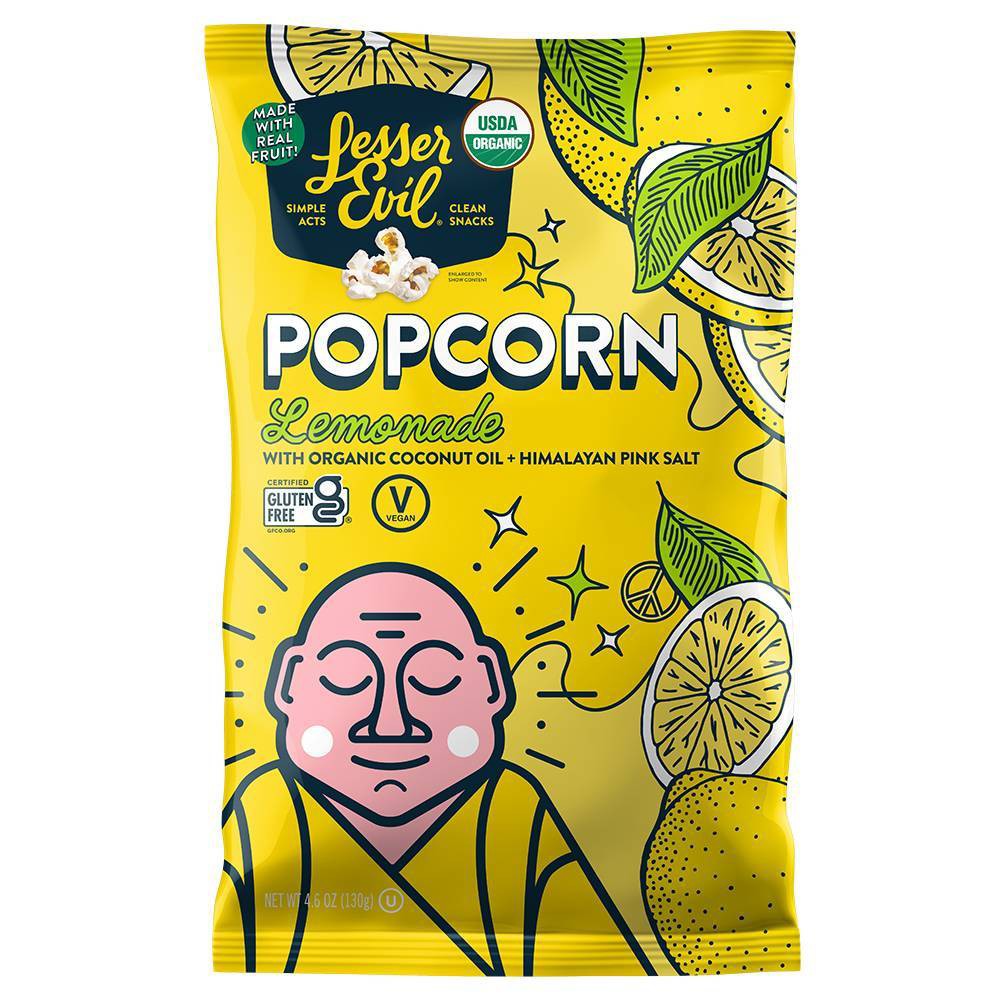 LesserEvil Organic Popcorn Lemonade - 4.6oz