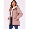 INSPIRE CHIC Women's Winter Coats Drawstring Waist Front Pockets Faux Fur Hooded Parka Barn Jackets - 3 of 4