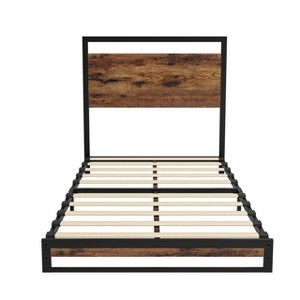 COZONY Wood Headboard Footboard Bed Frame, Under Bed Storage 6 Inch High No Box Spring Needed - 1 of 4