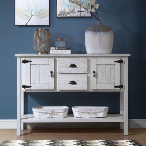 CAVINAS 48 inch Rectangle Console Table,Retro Entryway Table with 2 Drawers and Cabinets for Living Room,Hallway - 1 of 4