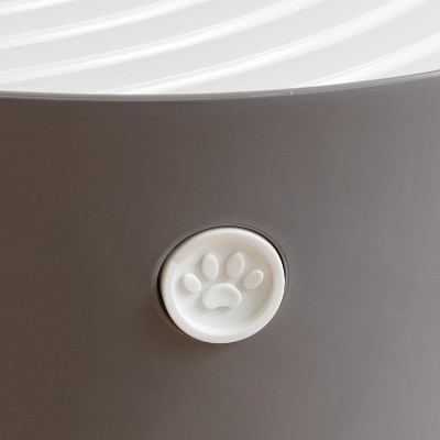 Dark Gray and White Round Top Entry Cat Litter Box with Scoop
