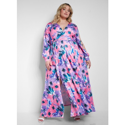 Rebdolls Women's Double Slit Maxi A Line Dress - Purple - 3x : Target