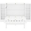 Streamdale Queen Size Murphy Bed with Shelves, Drawers and USB Ports,White - 4 of 4