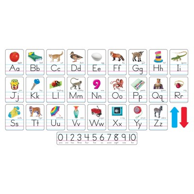 Colorful Paper Alphabet Cards with Photos for Classroom Decoration