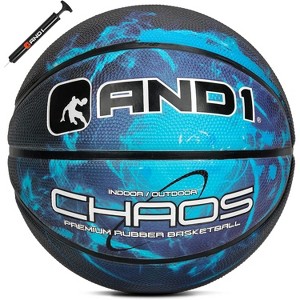 AND1 Chaos Basketball: Official Size 7 (29.5 inches) Rubber - Deep Channel Construction, Made for Indoor Outdoor Games (Black Hole) - 1 of 4