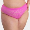 Curvy Couture Women's Plus Size No-Show Lace High Cut Brief Panty Flirt XL - 3 of 4