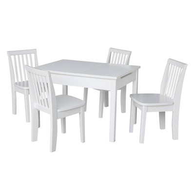 Kids' Table with 4 Mission Juvenile Chairs White - International Concepts