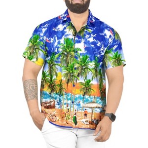 LA LEELA Mens Hawaiian Shirts Short Sleeve Button Down Shirt Men's Tropical Shirts Casual Holiday Summer Party Shirts for Men Funny - 1 of 4