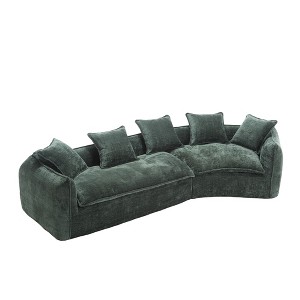NicBex Modular Sectional Sofa,U-Shaped Chenille Couch with 5 Pillows for Living Room,Apartment,Office,No Assembly Require,Green - 1 of 4