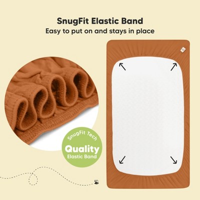 Organic Jersey Cotton Toddler Crib Sheets Set in Rust