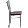 Emma and Oliver Silver Slat Back Metal Restaurant Dining Chair - 4 of 4