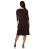 REKUCCI Women's Flippy Fit and Flare Dress with 3/4 Sleeves – Stylish Knee-Length Everyday Dress - 3 of 4