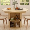 Dyonery expandable dining table can switch between various shapes, such as round, oval and expandable, large-capacity closed storage cabinets - 4 of 4