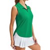 Pinspark Women Golf Shirts Sleeveless UPF 50+ Tennis Polo V-Neck Quick Dry Athletic T Shirt 1/4 Zip Collar Workout Tank Top - 2 of 4