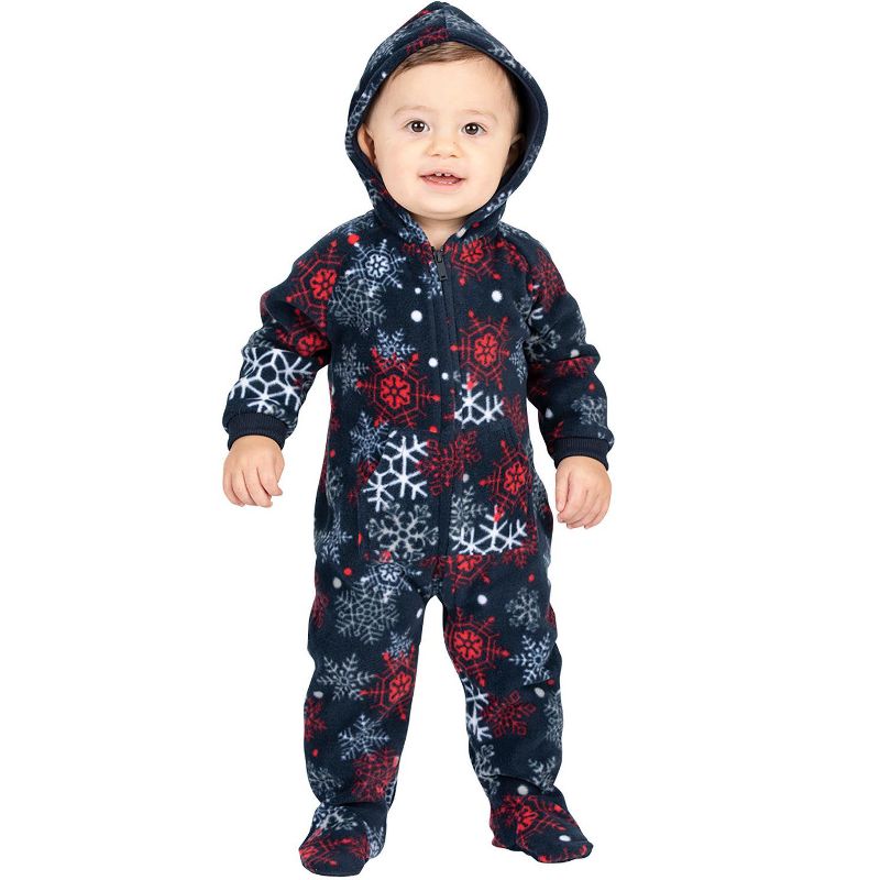 Footed Pajamas - Family Matching - Winter Whiteout Hoodie Fleece Onesie For Boys, Girls, Men and Women | Unisex, 1 of 5