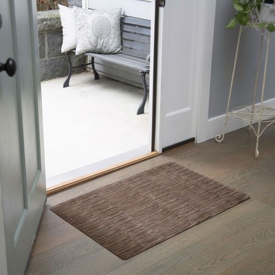 Smooth Step Brown and Black Rubber Kitchen Doormat