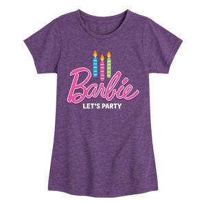 Girls' - Barbie - Let's Party Fitted Short Sleeve Graphic T-Shirt - 1 of 4
