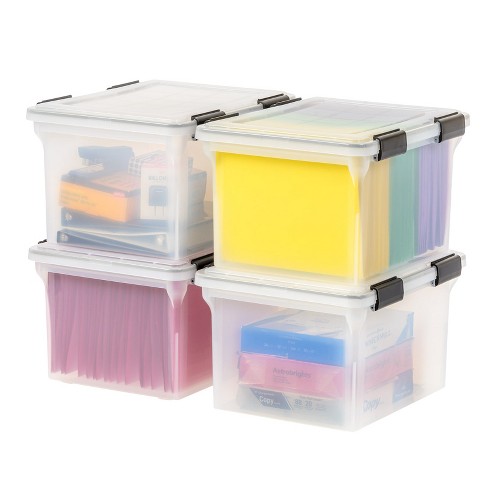 Iris Usa 4pack 32qt Weatherpro Airtight Plastic Storage Bin With