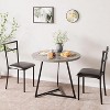 Modern Round Dining Table and Chairs Set,3 Piece Bistro Table With 2 PU Cushion Chairs,Wood Furniture Set for Kitchens, Apartments - 2 of 4