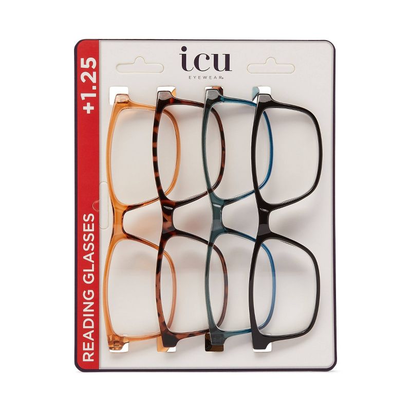 ICU Eyewear Classic Rectangular Reading Glasses - 4pk, 5 of 6