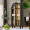 SEVOBAL Utility Storage Cabinets Arched Large Capacity Cabinet With Transparent Glass Door, 3-Layer Storage Space, Black, 15"*30.7"*70.9" - 4 of 4