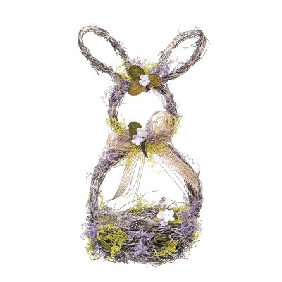 Gallerie II Lavender Easter Bunny Rabbit Flower Basket