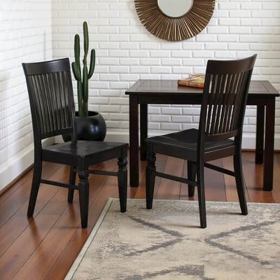 Weston High-Back Black Wooden Slat Armchair