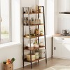5 Tier Bookshelf, Farmhouse Wood Bookcase with Adjustable Feet, Mid-Century Metal Frame Storage Rack with Open Shelves, Rustic Brown - 2 of 4