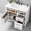 Mshliw 36" Freestanding Bathroom Vanity with Ceramic Sink, Solid Wood Frame, MDF Cabinet, Flip Drawers, Adjustable Shelf & Metal Handles - 2 of 4
