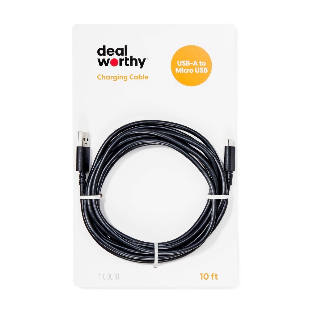 10' Micro Cable - dealworthy™ Black