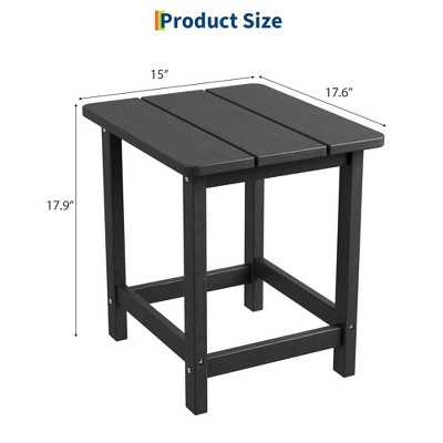HDPE Adirondack Square Outdoor Side Table,Weather Resistant & Easy Assembly Patio End Tables,Durable Small Patio Table for Beach,Pool, Balcony, Porch