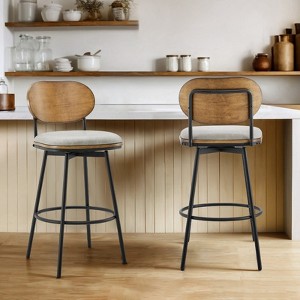 Spruce&Spring Swivel Counter Bar Stool with Metal Legs - 1 of 4
