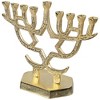 Northlight Embossed Metal  Menorah with Star of David - 10" - Gold - 3 of 4